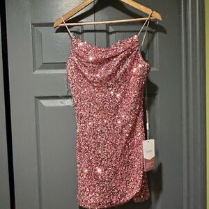 Pink sequence dress brand new with tags